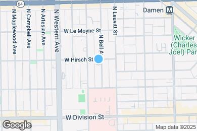 Map image of the property - 1348 N Bell Ave