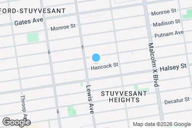 Map image of the property - 2BR 1BA Classic Details Top Floor Brownstone w/ New Modern Finish on Preserved Bedstuy Block