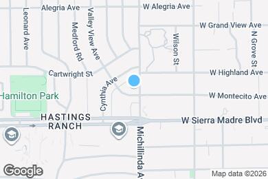 Map image of the property - 985 N Michillinda Ave