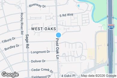 Map image of the property - 1025 S Post Oak Ln