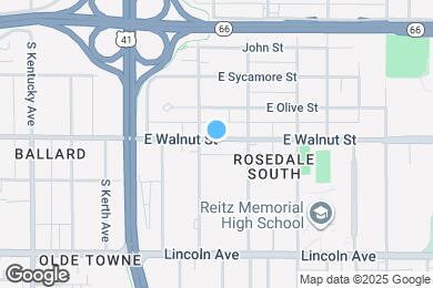 Map image of the property - 1313 East Walnut
