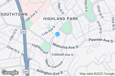 Map image of the property - 2625 Highland Ave S