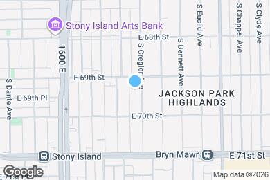 Map image of the property - 6922 S Cregier Ave