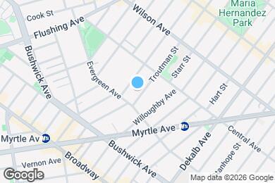Map image of the property - 2BR 1BA w/ Balcony & In Unit Laundry In Bushwick