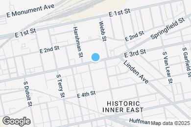 Map image of the property - 1734 E 3rd St