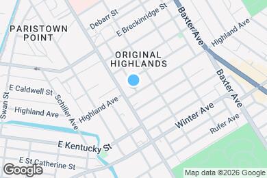 Map image of the property - 1313 Highland Ave