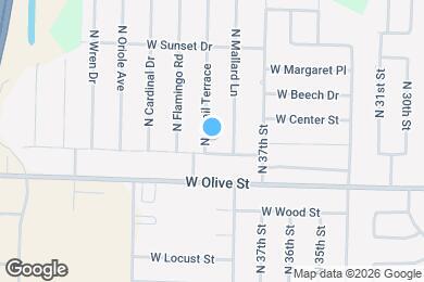 Map image of the property - 903 N Quail Terrace