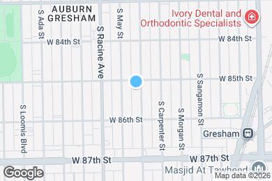 Map image of the property - 8512 S Aberdeen St