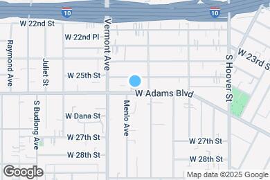 Map image of the property - 1327 W Adams Blvd