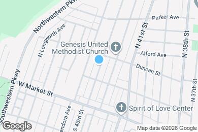 Map image of the property - 124 N 43rd St