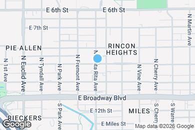 Map image of the property - 198 N Santa Rita Ave