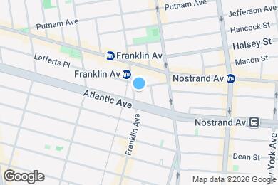 Map image of the property - 2BR 1BA Sunny Top Floor Sprawling Brownstone On Clinton Hill / Bedstuy Border