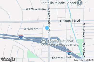 Map image of the property - 909 N Santa Anita Ave