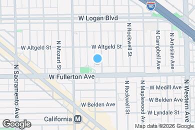 Map image of the property - 2418 N Washtenaw Ave
