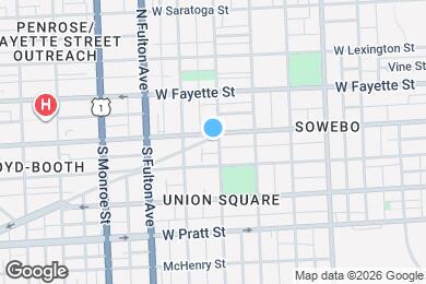 Map image of the property - 1601 Frederick Ave