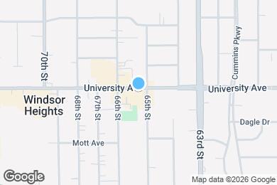 Map image of the property - 6500 University Lofts - Windsor Heights Iowa