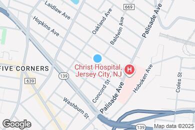 Map image of the property - Upgraded Kit., Stainless Steel, Granite, 2 Blocks to Express NYC Bus - Jersey City