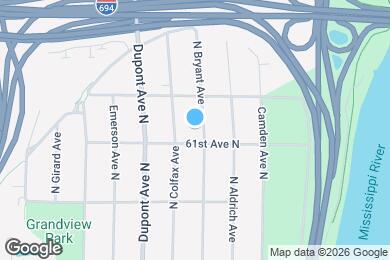 Map image of the property - 6107 Bryant Ave N