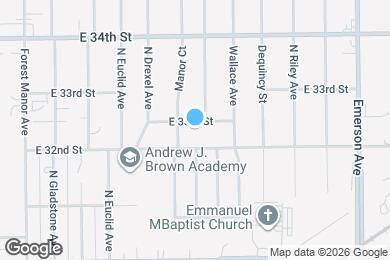 Map image of the property - Charming 3BR/1BA Ranch in Martindale-Brightwood Neighborhood