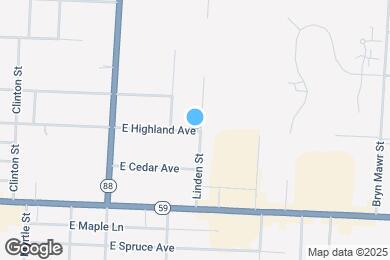 Map image of the property - 1341 E Highland Ave