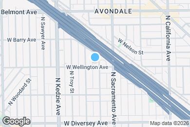 Map image of the property - 3036 W Wellington Ave