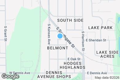 Map image of the property - 624 S Cherry St