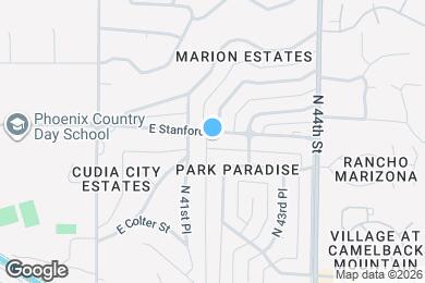 Map image of the property - 4201 E Stanford Dr