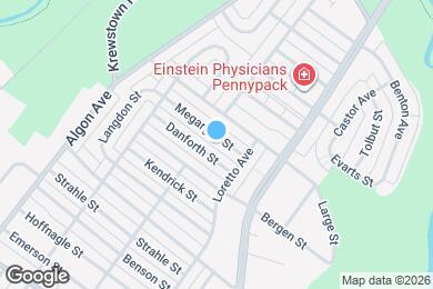 Map image of the property - Spacious 3BR Home with Finished Basement, Garage & Driveway in Rhawnhurst