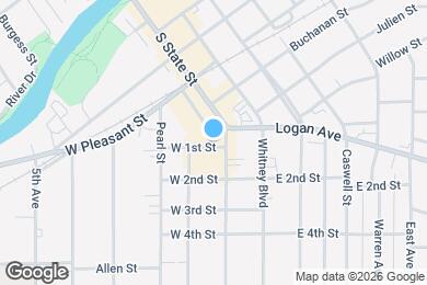 Map image of the property - 107 W 1st St