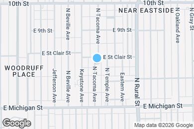 Map image of the property - Newly Renovated 3BR/1BA Townhome located close to downtown Indy