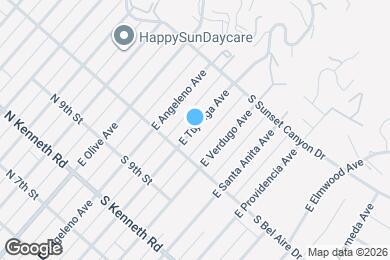 Map image of the property - 1031 E Tujunga Ave