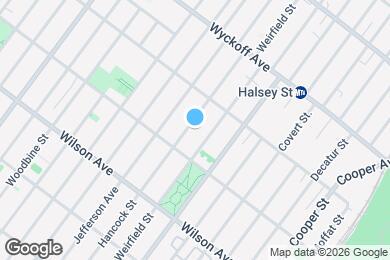 Map image of the property - Spacious 3BR Apartment in Prime Bushwick | Skylight, Laundry, Courtyard | No Fee