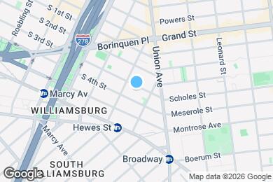 Map image of the property - Prime Williamsburg 3-Bedroom with Private Backyard + Laundry in Building