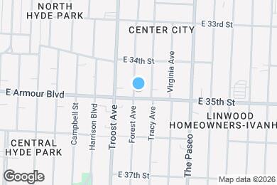Map image of the property - 1206 E Armour Blvd