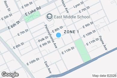 Map image of the property - 1117 E 9th St