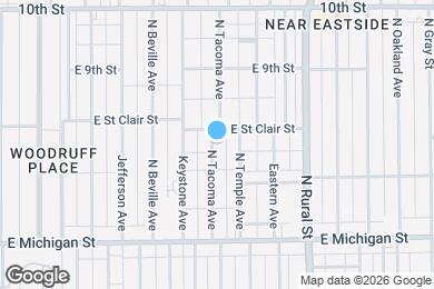 Map image of the property - Completely Renovated 3BR/1BA Townhome located close to downtown Indy.