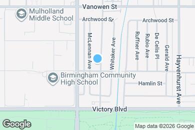 Map image of the property - Charming 3BD Pool Home in Van Nuys | 2-Car Garage + Washer/Dryer + Central A/C