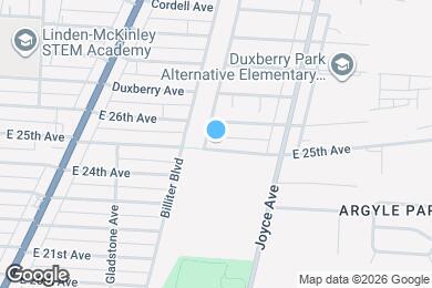Map image of the property - 1628 E 25th Ave