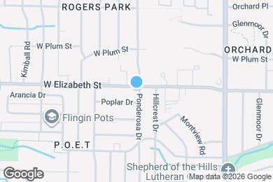 Map image of the property - 1001 Ponderosa Dr