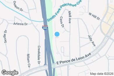 Map image of the property - 3890 E Ponce de Leon Ave