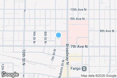 Map image of the property - Cathedral Lofts in Downtown Fargo