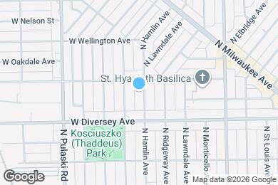 Map image of the property - 2842 N Hamlin Ave