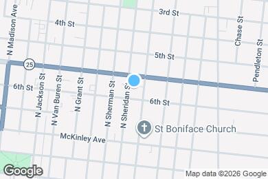 Map image of the property - 708 N Sheridan St