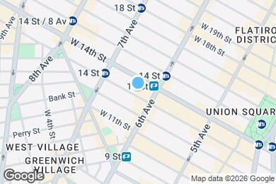 Map image of the property - W 13 ST/6th Ave Well-Kept Open Plan 1BR with Elevator, Laundry & NO Broker's Fees!