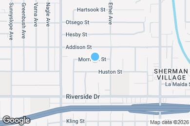 Map image of the property - Rare Sherman Oaks Lease | 4beds + 3baths + Large Office in a tree lined street with a large yard,...