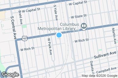 Map image of the property - 197 S Yale Ave