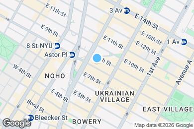 Map image of the property - Classic East Village One-Bedroom with Exposed Brick & High Ceilings