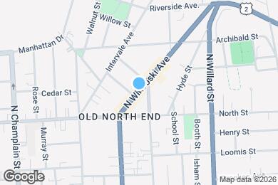 Map image of the property - 206 N Winooski Ave
