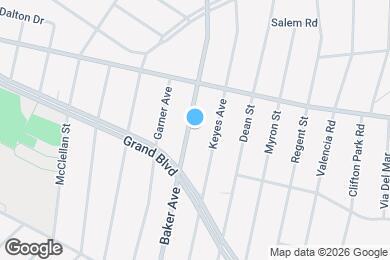 Map image of the property - 1450 Baker Ave