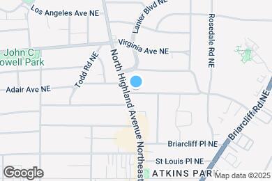 Map image of the property - 1052 Rosedale Dr NE